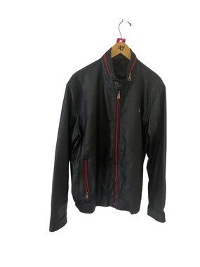 BV Clothing Men's Luxury Italian Black Leather Jacket - XL